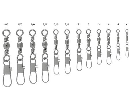 AQUA MARINE - Brass Barrel Swivel With Interlock Snap Nickel Plated